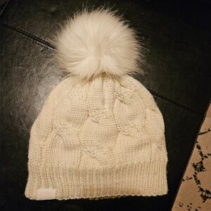 The North Face Off-White Knit Pom-Pom Hat